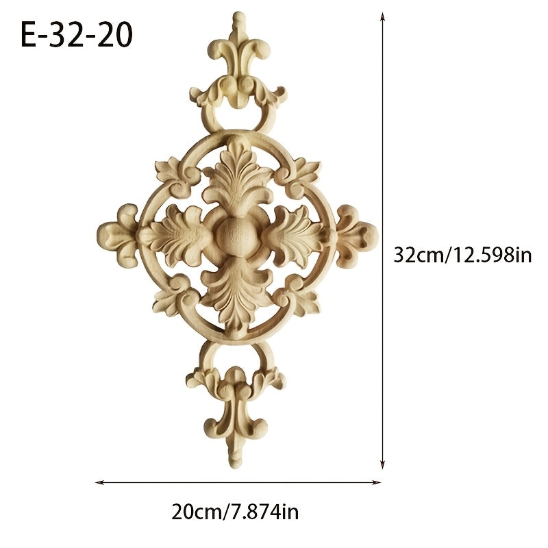 Tallado de Madera en Corte Diamante – Diseño Sin Pintar para Decoración DIY