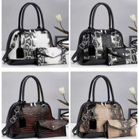 2pcs Conjunto De Bolsa De Mano Con Patrón De Cocodrilo, Bolso De Mano Brillante Para Mujer, Bolso Cruzado De Moda Con Billetera De Embrague