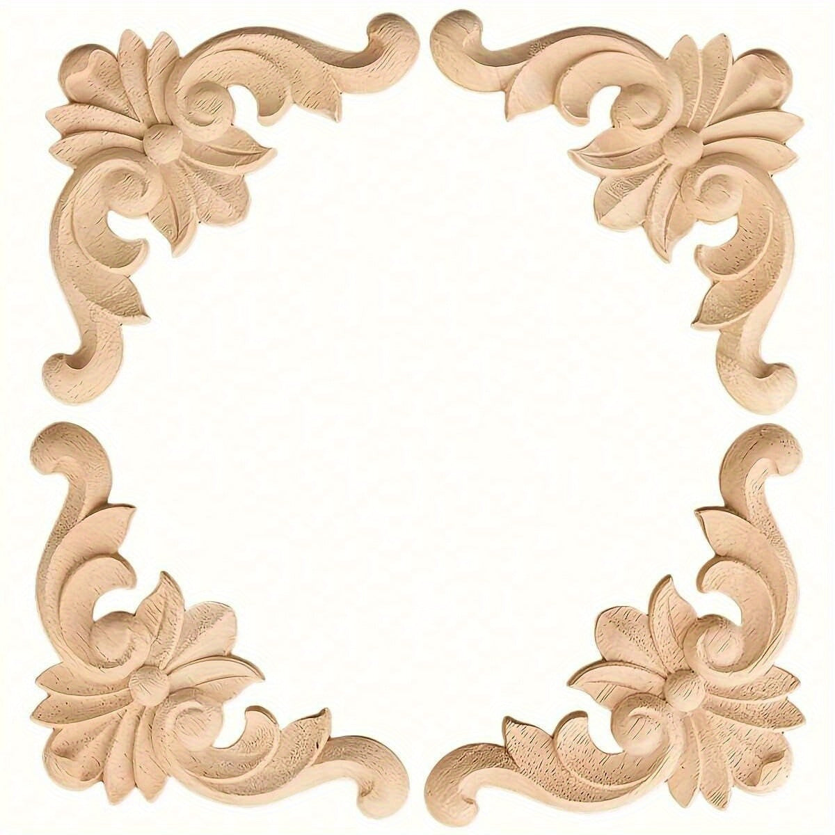 Set de 4 Apliques de Madera Tallados – Esquinas Decorativas para Muebles