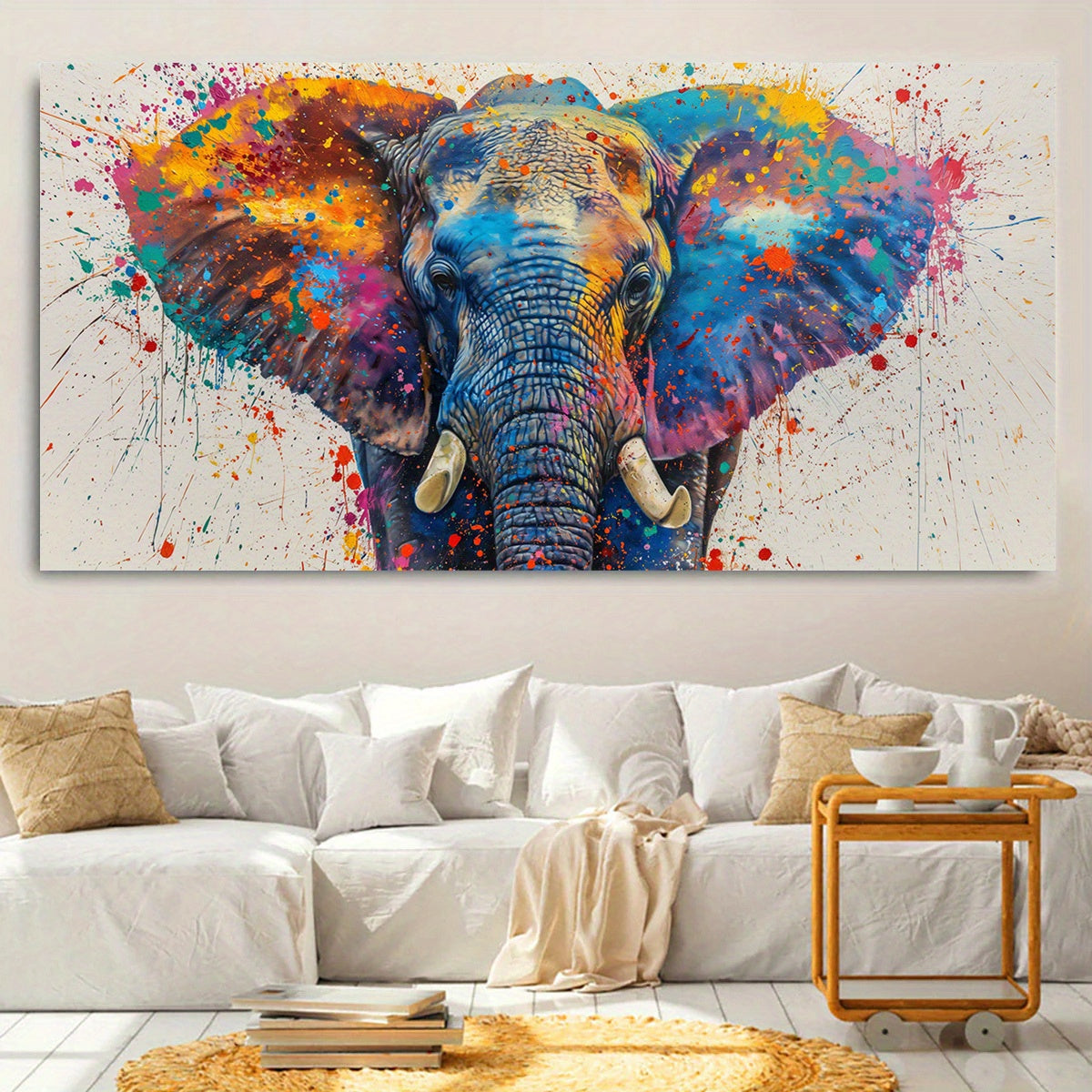 Arte Moderno Elefante - Lienzo Abstracto Sin Marco para Decoración