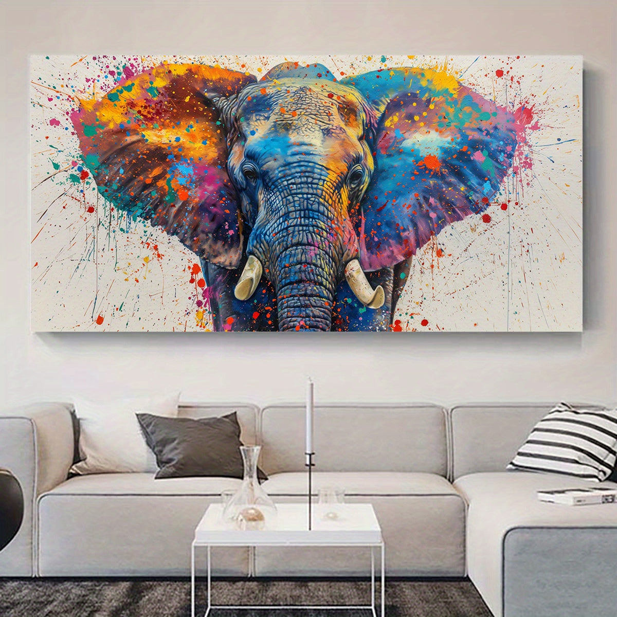 Arte Moderno Elefante - Lienzo Abstracto Sin Marco para Decoración