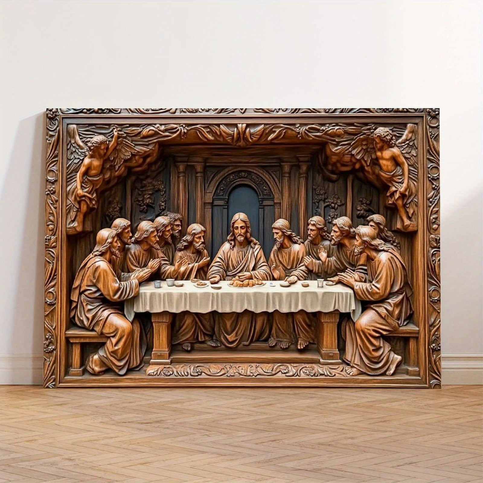 Jesus Christ's Last Supper - 2D Wooden Framed Poster, Ready to Hang Wall Art for Home Decor, Room Decor, Perfect for Room Decor