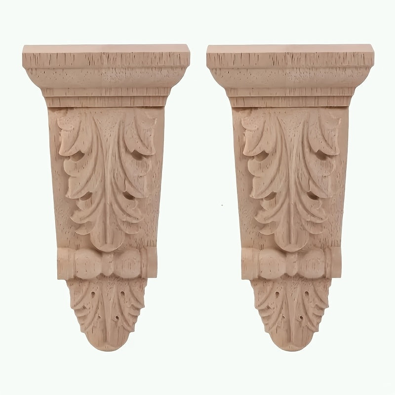 Set de 2 Apliques de Madera Estilo Europeo – Decoración para Chimeneas y Muebles