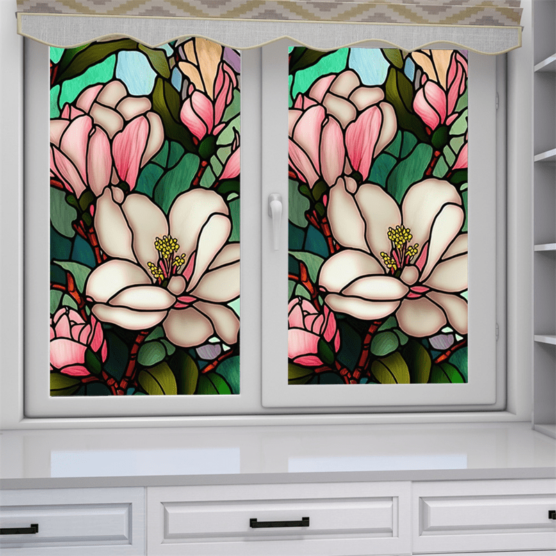 Vitral Floral Vintage Colorido - Estilo Retro