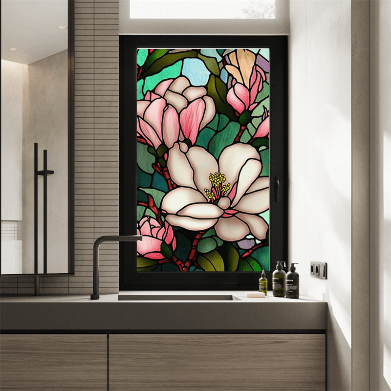 Vitral Floral Vintage Colorido - Estilo Retro