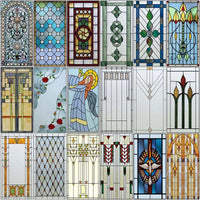 Window Film Frosted Stained Glass Films Church Static Cling Privacy Films Door Sticker Kitchen Office Home Decor Customized