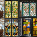 European Style Retro Glass Sticker Frosted Window Paper Window Tiffan Painted Film Retro Church Stained Glass  Window Film