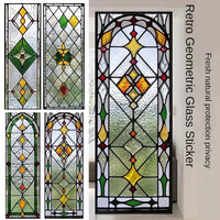 Vintage Tinted Window Glass with Anti-peeping Film Anti-light Electrostatic Scrub Window Film  Stained Glass  Window Sticker