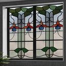 Custom Size Stained Glass Window Film Frosted Privacy Static Cling Retro Prairie Style Stickers Shower Kitchen Home Decor Flower