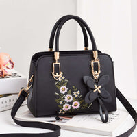 Bolso Elegante De Flores Para Mujer, Bolso De Mano De Cuero Vegano Con Asas Dobles, Bolso De Bandolera Y Cartera De Moda