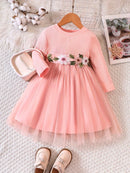 Vestido de Tul Bordado para Niñas