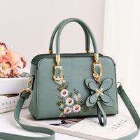 Bolso Elegante De Flores Para Mujer, Bolso De Mano De Cuero Vegano Con Asas Dobles, Bolso De Bandolera Y Cartera De Moda