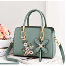 Bolso Elegante De Flores Para Mujer, Bolso De Mano De Cuero Vegano Con Asas Dobles, Bolso De Bandolera Y Cartera De Moda