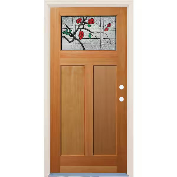 Puerta con Vitral de Flores - Diseño Personalizado por ArteFusion Creativa