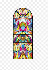 Vitral Religioso Multicolor con Arco Superior